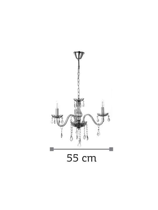 Inlight Kronleuchter 3xE14 Ø55cm mit Kristallen Amber 5314-3-AMBER