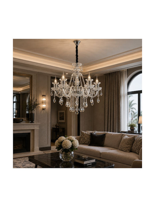 Artekko Chandelier with Crystals Transparent 023-3013