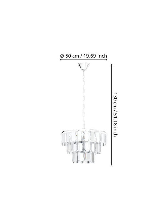 Eglo Erseka Kronleuchter 5xE14 Ø5cm mit Kristallen Transparent 99095
