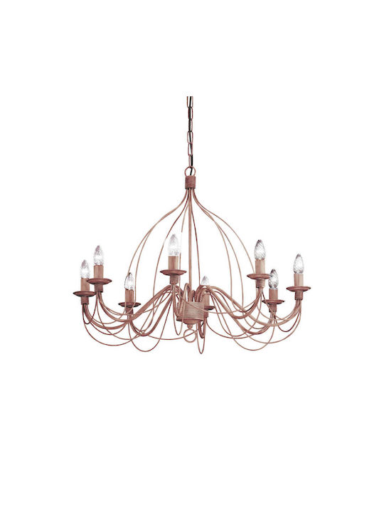 Ideal Lux Corte SP8 Полилей 8xE14 Ø80см с Свещи Черен 057194