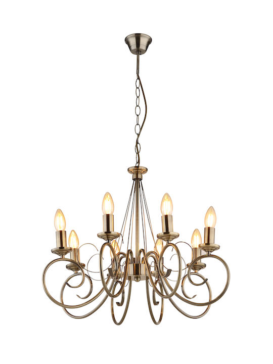 Globo Lighting Chandelier 8xE14 Silver 55cm 69003-8
