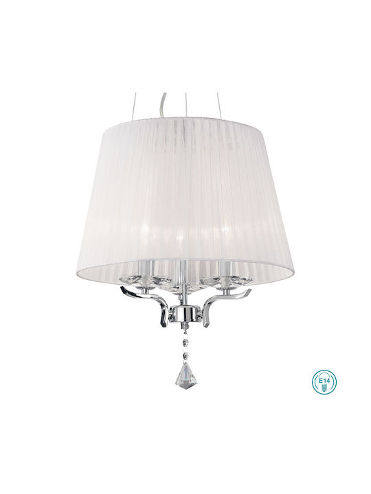 Ideal Lux Πολυέλαιος 3xE14 Ø40cm με Καπέλα Λευκός 059235