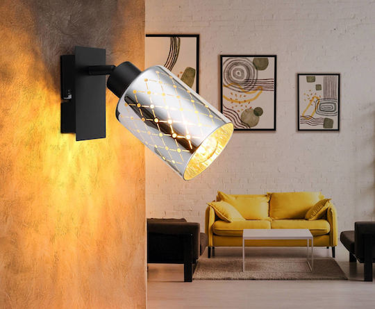 Globo Lighting Single Spot with E27 Lamp Adapter in Black Colour