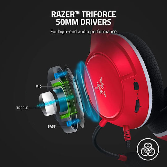 Razer Kaira X Over Ear Gaming Headset with 3.5 mm Connection Pulse Red for Nintendo Switch / PC / XBOX