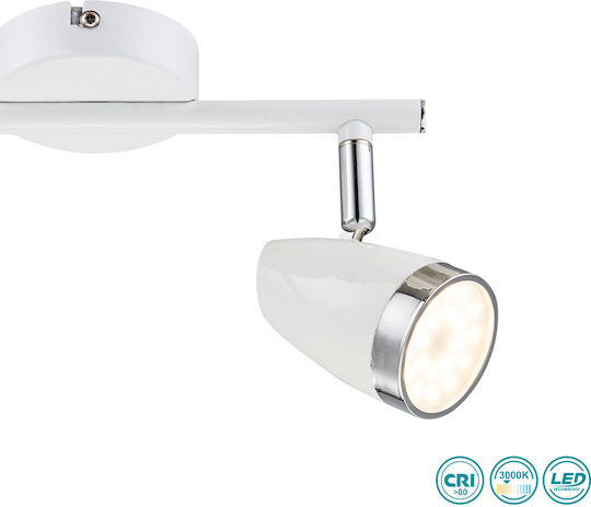 Globo Lighting Dublu LED Alb Cald Spot în Culoare Alb Globo Lighting Dublu LED Alb Cald Spot în Culoare Alb