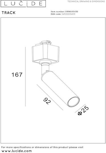 Lucide Lightning Μονό Σποτ με Ντουί G9 Lucide Lightning Μονό Σποτ με Ντουί G9