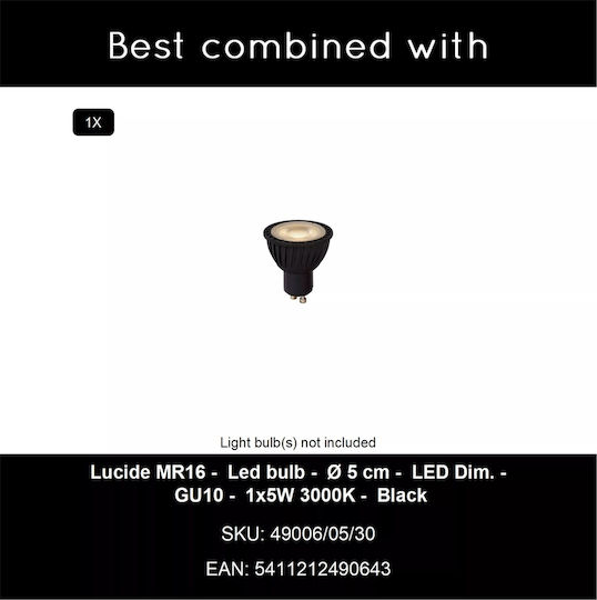 Lucide Lightning Kianti Σποτ με 10 Φώτα και με Ντουί GU10 σε Καφέ Χρώμα
