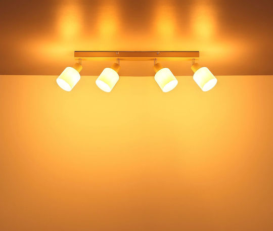 Globo Lighting Σποτ με 4 Φώτα και με Ντουί E14 σε Μπεζ Χρώμα