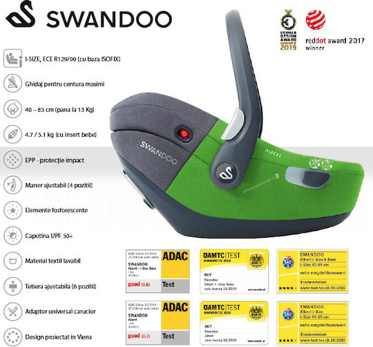 Swandoo Albert Столче за кола i-Size с Isofix Черно