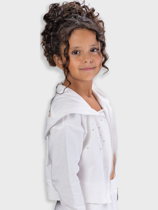Kinder-Sweatshirt Strickjacke mit Kapuze Flieder