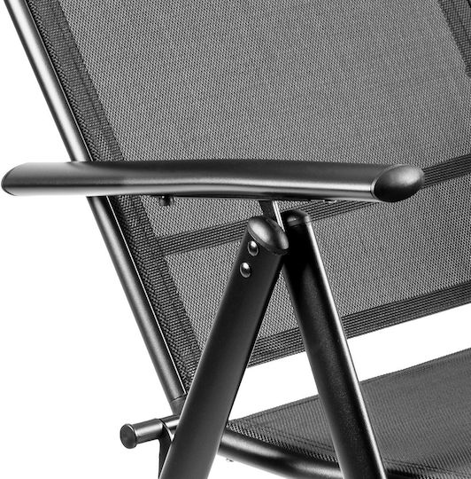 Καρέκλα Εξωτερικού Χώρου Μεταλλική Black 54x66x107εκ.