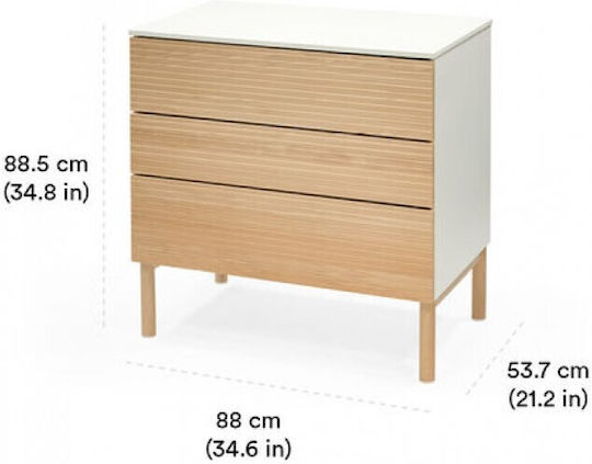 Stokke Baby-Möbel-Set mit Bett, Kinderzimmer-Schublade, Chaniging Tisch & Matratze Weiß / Weiß