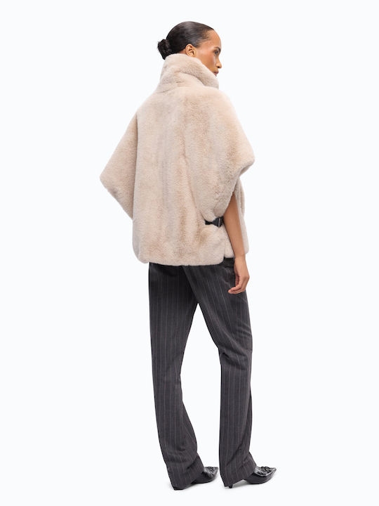 Short Women's Beige Fur