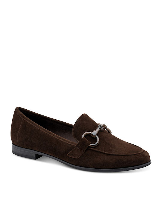 Suede Damen Mokassins in Braune Farbe