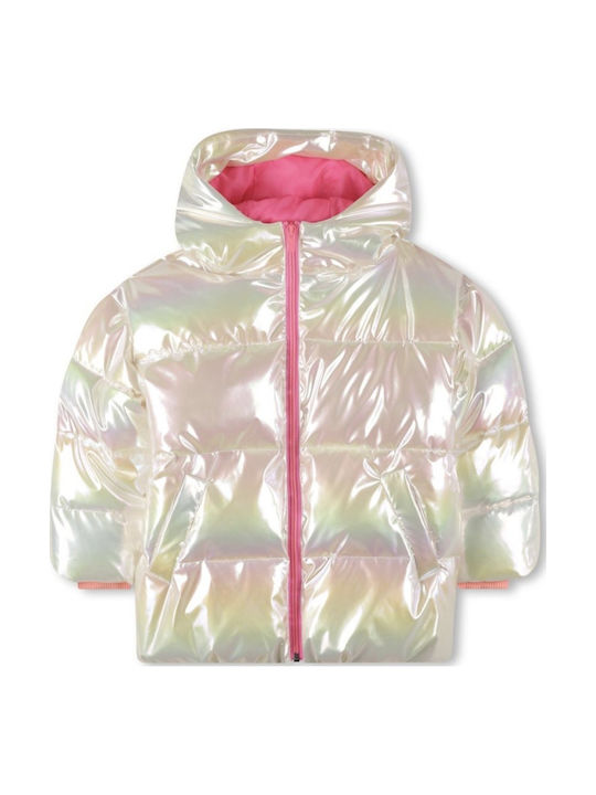 Kids Casual Short Jacket with Hood Beige