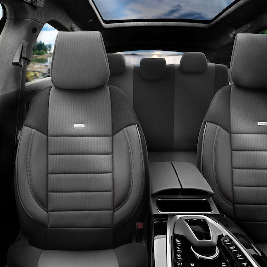 Car Seat Covers Otom Pro Design Universal Cotton Fabric Rachel Leatherette Set Front Rear 11 Pieces Black Pro-101