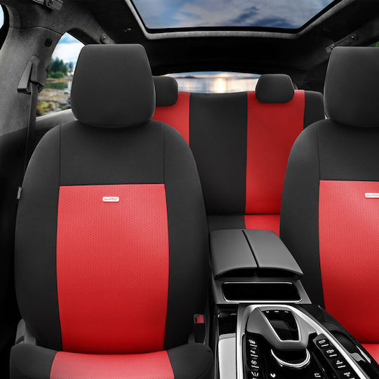 Car Seat Covers Otom Flex Design Universal Cotton Fabric Rachel Set Front Rear 10 Pieces Black Red Flx-104