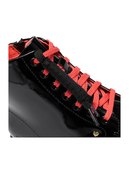 Tessyn Shine O Leather Kids Ankle Boots with Laces Black