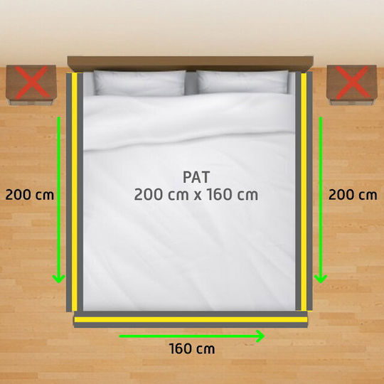 Bară de protecție pentru pat pliabilă pentru copii 160x200 cm pat