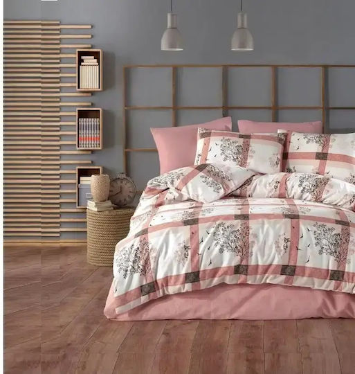 Set Huse Pentru Pilote Bumbac Satinat 200x220cm Dublu Cu 2 Fețe De Pernă & 1 Cearșaf Satin