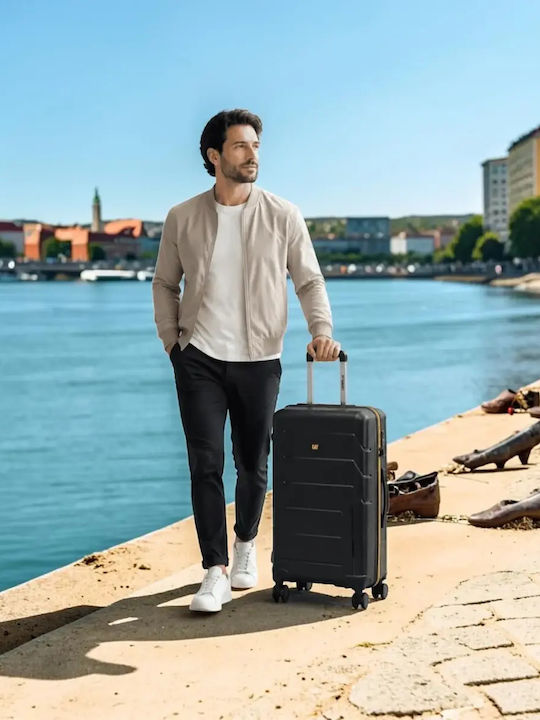 CAT Venture Μεγάλη Βαλίτσα Ταξιδίου Σκληρή Μαύρο Ύψους 70εκ.