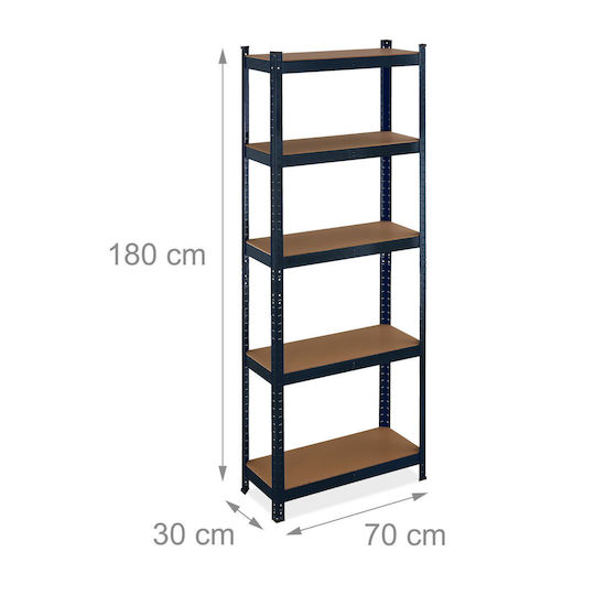 Relaxdays Ραφιέρα Dexion 70x30x180εκ. με 5 Ράφια