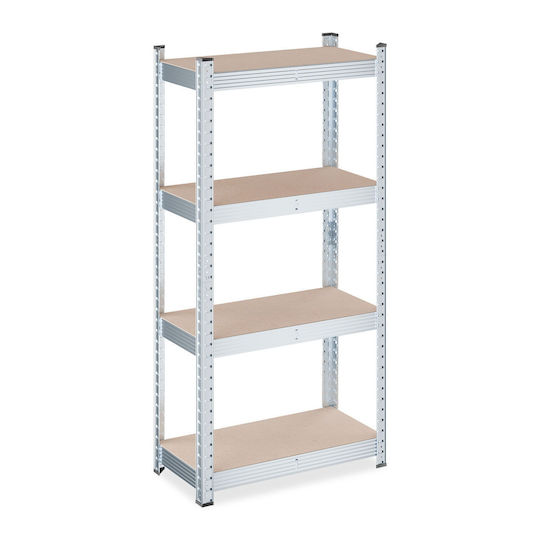 Relaxdays Raft Dexion Galvanizat 60x30x120cm Cu 4 Rafturi