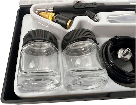 Gebo Aerograf cu Recipient 22ml Duza 0.5mm Presiune 3.5bar Cu Baterie Set