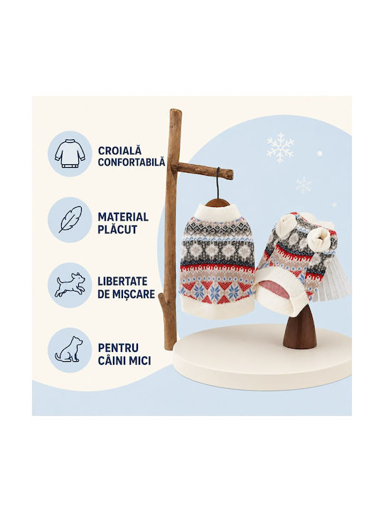 Pulover Tricotat Pentru Câini Mici Model De Iarnă Cu Eșarfă