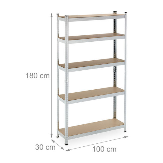 Relaxdays Ραφιέρα Dexion 100x30x180εκ. με 5 Ράφια