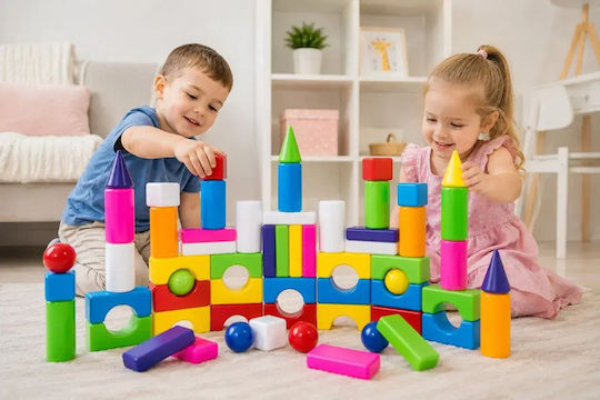 Hashtag Toys Cuburi de construit educative City Life pentru 3+ Ani 60 buc HTB1214