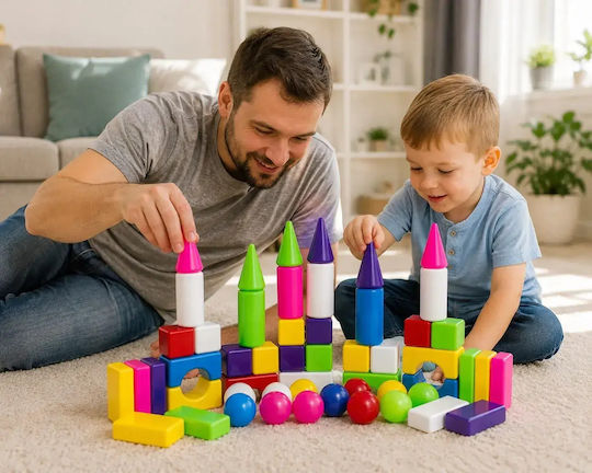 Hashtag Toys Cuburi de construit Educative City Life Mini 3 pentru 3+ Ani 54 Buc HTB1218