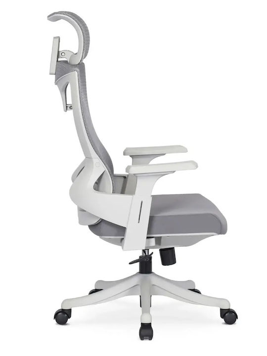 Mebel Elite Caret 2 Καρέκλα Γραφείου με Ρυθμιζόμενα Μπράτσα Γκρι