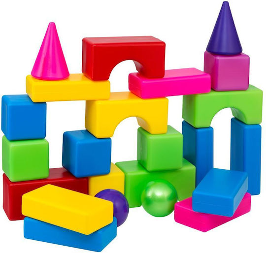 Hashtag Toys Cuburi de Construit Educative Multicolor Block Builder Set 1 pentru 3+ Ani 27 Buc HTB1186