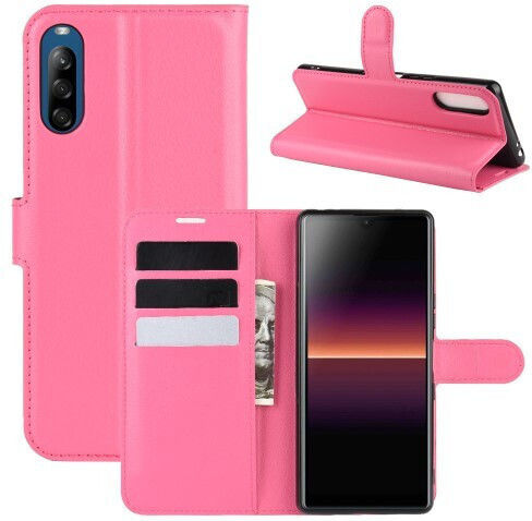 Βάση Στήριξης Wallet Δερματίνης Φούξια (Xperia L4)