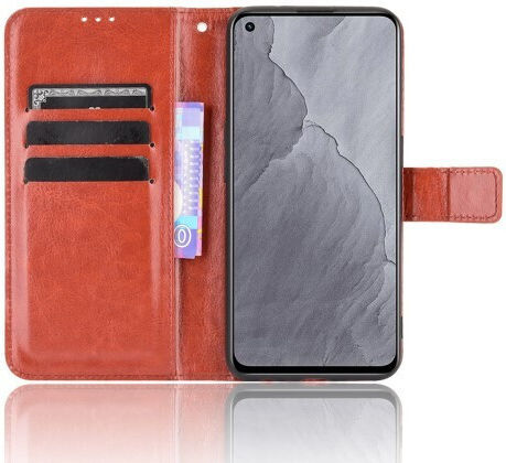 Halterung Brieftasche Synthetisches Leder Braun (Realme GT Master)