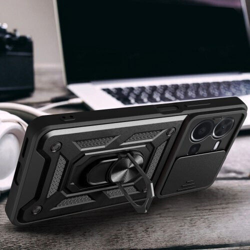 Hibridă Back Cover Silicon Negru (Vivo Y22S / Y35)