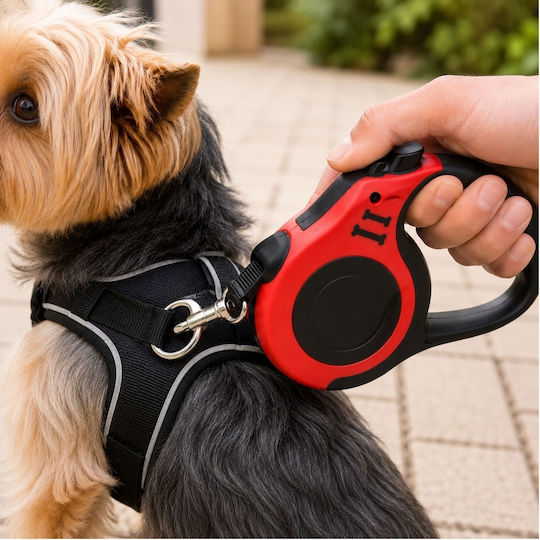 Verk Group Foldable Dog Leash/Lead Strap in Red Colour 5m up to 15kg