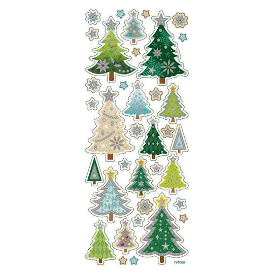 Folia Weihnachtsaufkleber Set Anaglyfa Metallotypia 4 Blätter 10x23cm