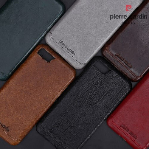 Pierre Cardin Umschlag Rückseite Leder Gray (iPhone SE 2022/2020/8/7)