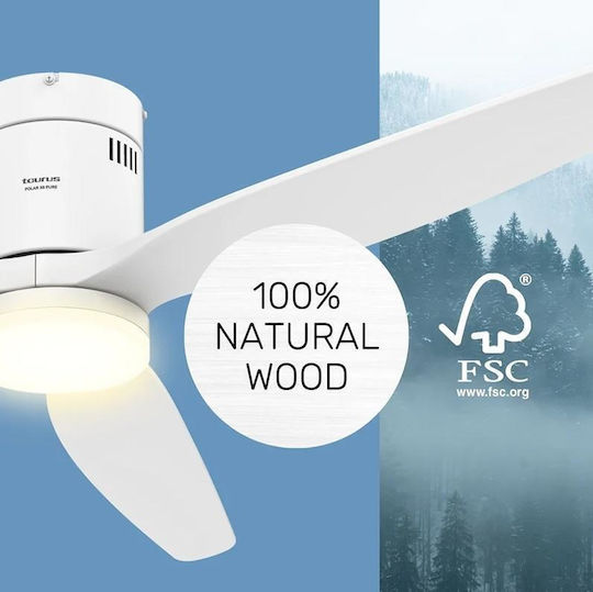 Taurus Ventilator de tavan 132cm cu lumină alb