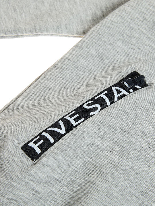Kinder-Sweatshirt Strickjacke mit Kapuze und Taschen Grau