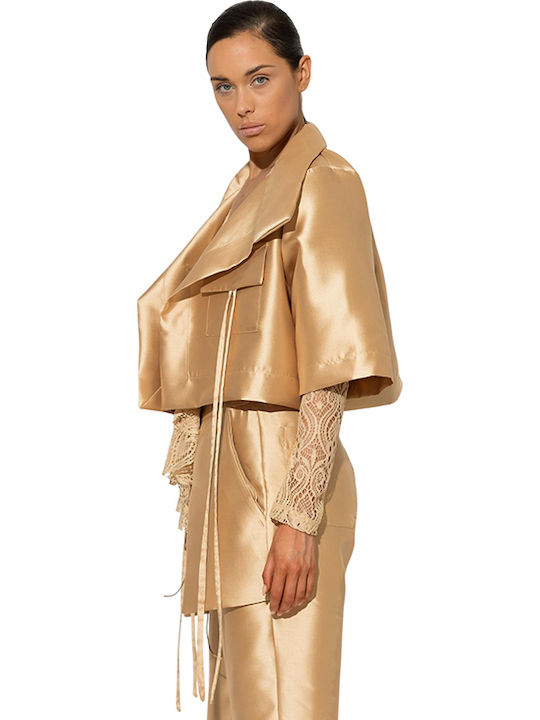 Damen Bolero Beige Gold