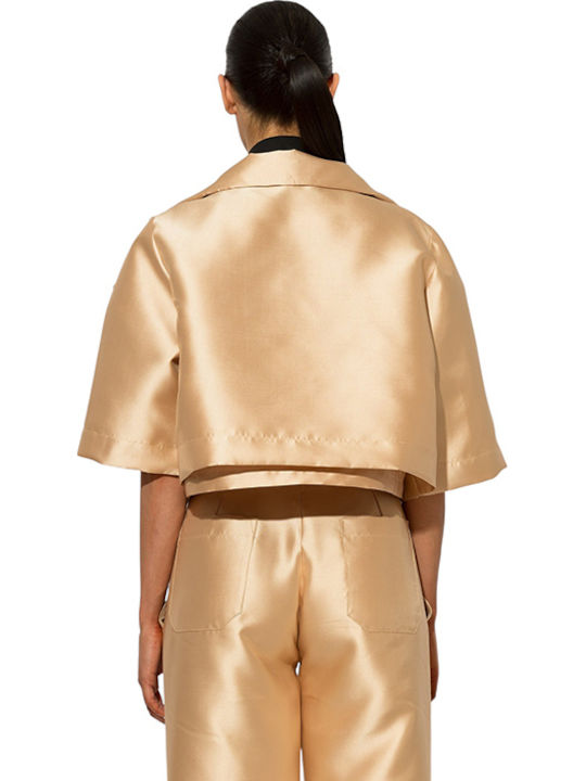 Damen Bolero Beige Gold