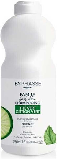 Byphasse Family Fresh Delice Green Tea & Lime Шампоан за Дълбоко почистване на мазни коси 750мл