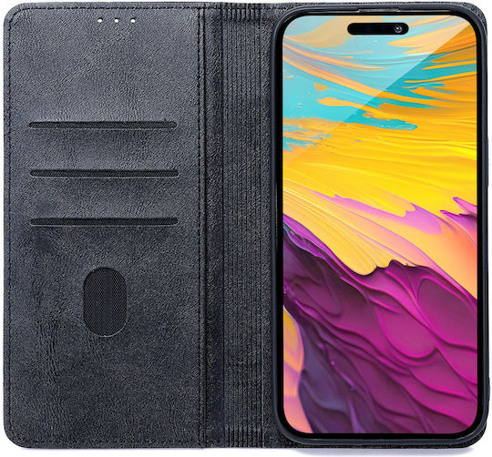 Smart Silicone / Synthetic Leather Book Black (Moto G05 / E15)