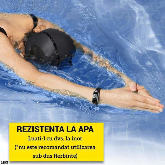 Brățară Fitness Smart Band 9 Siks Funcție de Monitorizare a Somnului Antrenament Măsurarea Ritmului Cardiac Saturația Pulsului Calorii Pedometru Sport Bluetooth Încărcare Magnetică Ecran Amoled Negru