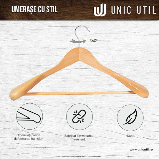 UnicUtil Cuier de haine din lemn bej UUUM17X8 8 buc
