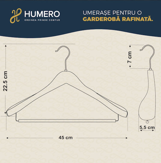 Humero Κρεμάστρα Ρούχων Ξύλινη Καφέ 6τμχ