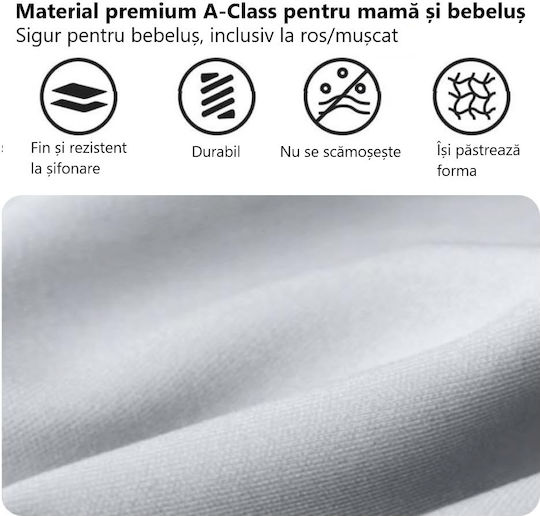 Bară de protecție pentru pat pliabilă în culoare ecru